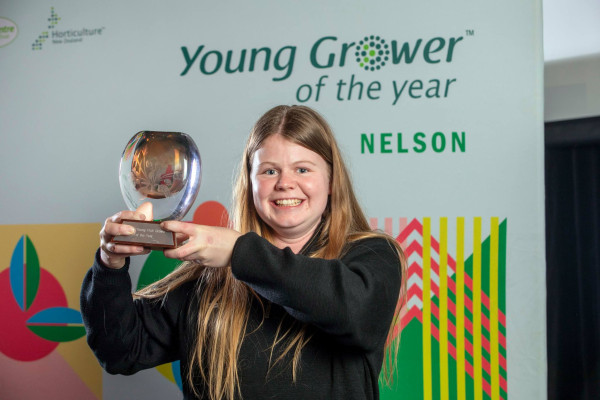 2024 Nelson Young Grower of the Year Farrah Richards. Photo credit: Tim Cuff, Horticulture NZ