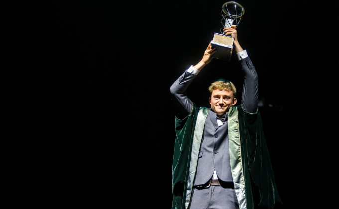 George Dodson with trophy